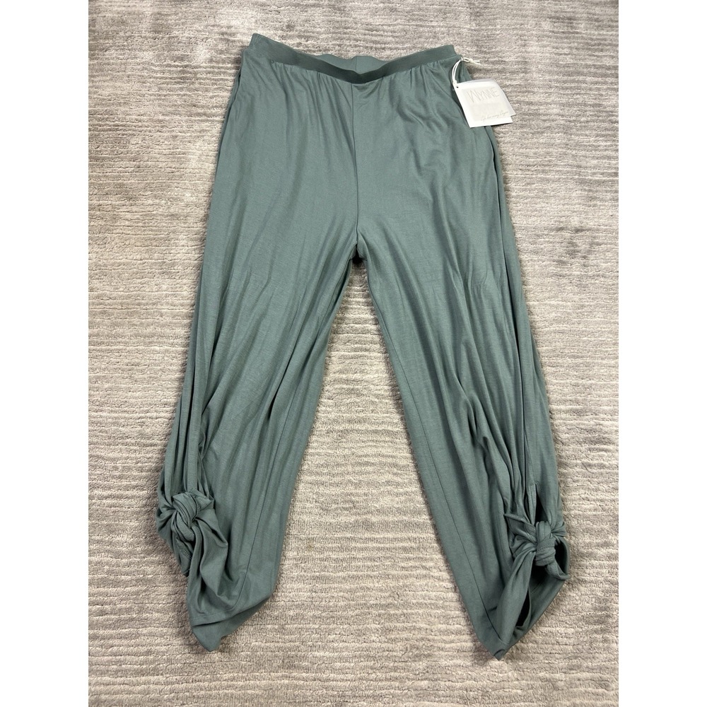 Wynne Layers Pants Womens XS Green‎ Pull On Elstic Waist Pockets Tied Ankle NWT